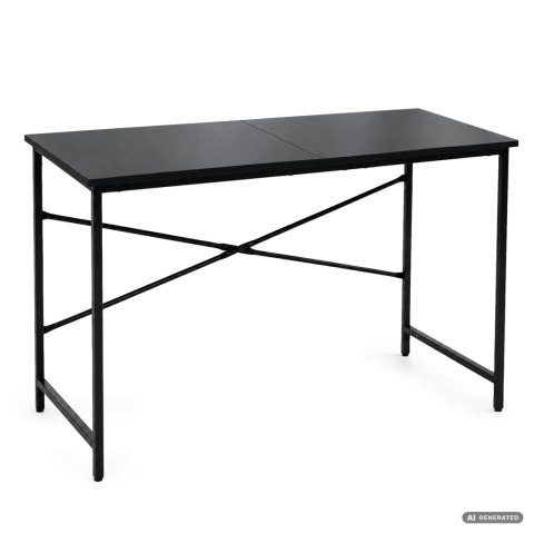 Biurko komputerowe SIMPLE Czarne 120 cm czarny stelaż styl industrialny 120x50x75 cm