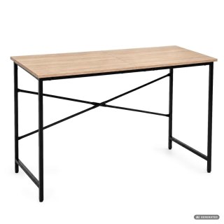 Biurko komputerowe SIMPLE Dąb Sonoma 120 cm czarny stelaż styl industrialny 120x50x75 cm