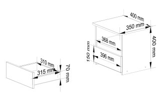 KOMODA CL1 PK DĄB ARTISAN / SZARA