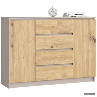 KOMODA K140 2D 4SZ CLP PK KASZMIR / DĄB ARTISAN