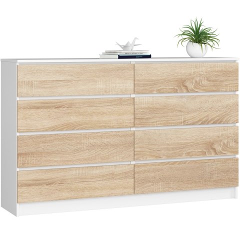 KOMODA K160 8SZ CLP PK BIAŁA / DĄB SONOMA