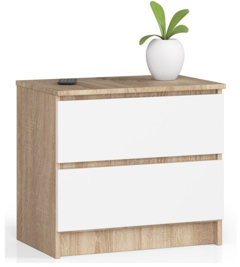 KOMODA K60 2SZ CLP PK DĄB SONOMA / BIAŁY