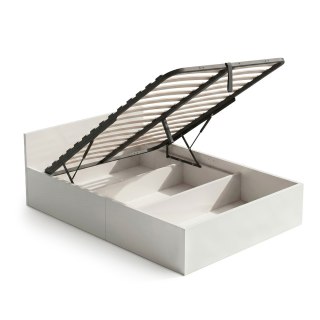Łóżko 120x200 cm z metalowym stelażem podnoszonym Białe