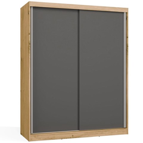 SZAFA Przesuwna IGA 160 CM B DĄB ARTISAN ANTRACYT - Stylowa i Funkcjonalna
