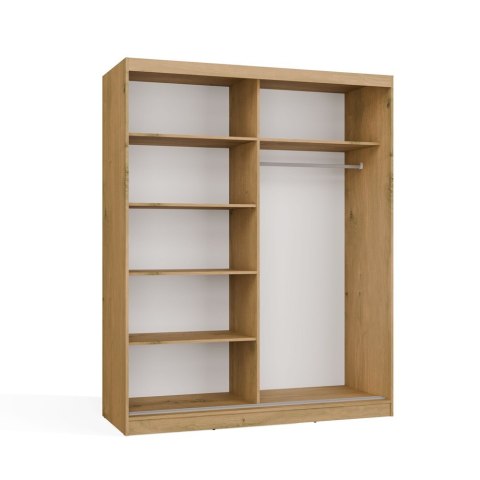 SZAFA Przesuwna IGA 160 CM B DĄB ARTISAN BIEL- Stylowa i Funkcjonalna