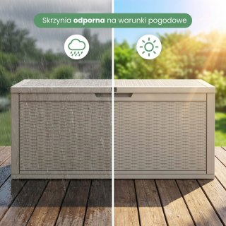 Skrzynia ogrodowa wodoszczelna pojemność 340 litrów Szara