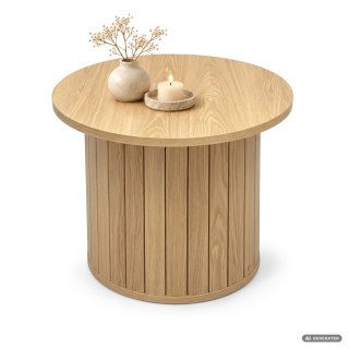 Stolik kawowy okrągły NUBO 48 cm Naturalne Drewno