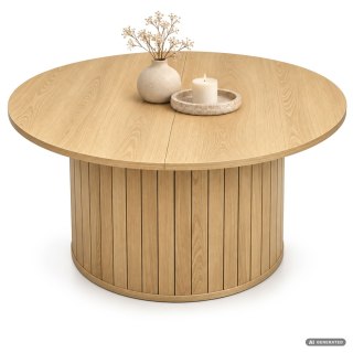 Stolik kawowy okrągły NUBO 80 cm Naturalne Drewno