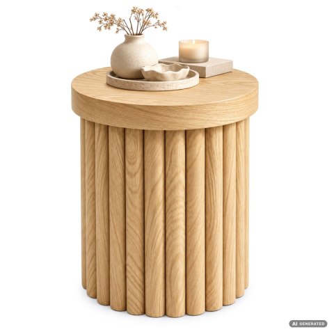 Stolik kawowy okrągły TINO 40 cm Naturalne Drewno