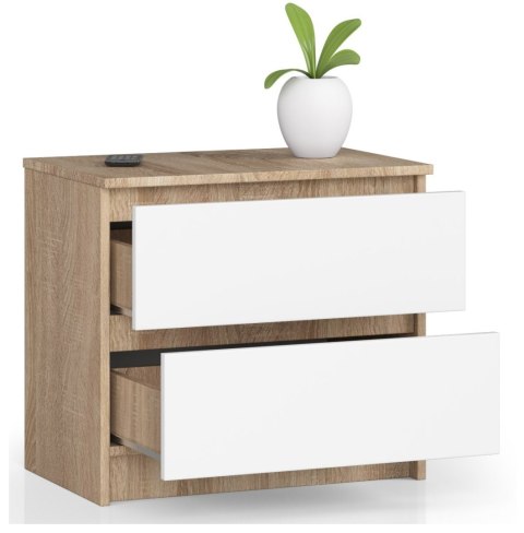KOMODA K60 2SZ CLP PK DĄB SONOMA / BIAŁY