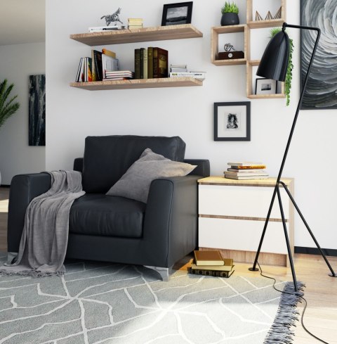 KOMODA K60 2SZ CLP PK DĄB SONOMA / BIAŁY