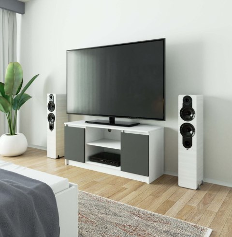 KOMODA RTV K120 2D 1P CLP BIAŁY / SZARY