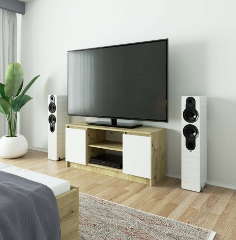 KOMODA RTV K120 2D 1P CLP DĄB ARTISAN / BIAŁY