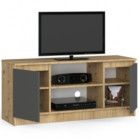 KOMODA RTV K120 2D 1P CLP DĄB ARTISAN / SZARY