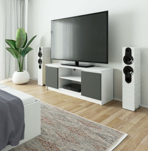 KOMODA RTV K140 2D 1P CLP BIAŁY / SZARY