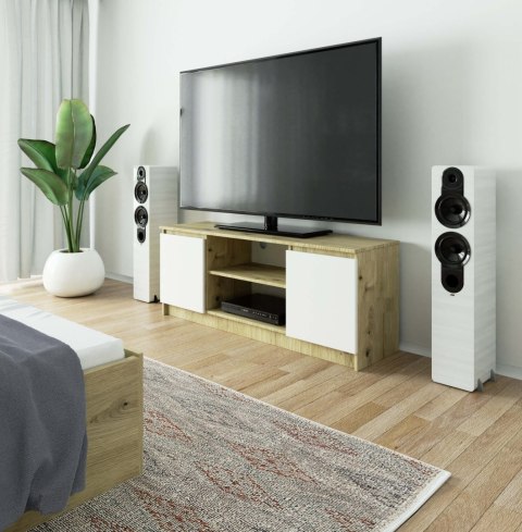 KOMODA RTV K140 2D 1P CLP DĄB ARTISAN / BIAŁY