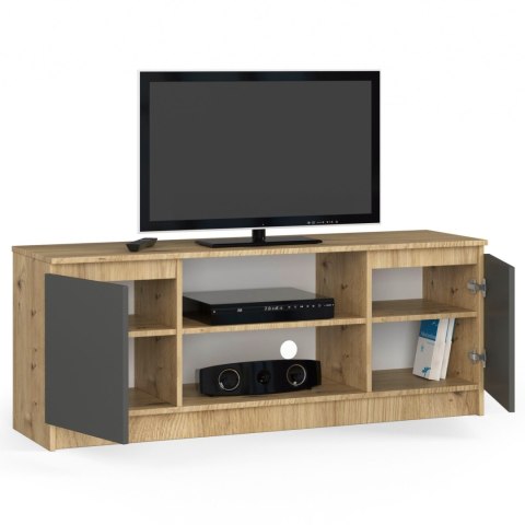 KOMODA RTV K140 2D 1P CLP DĄB ARTISAN / SZARY