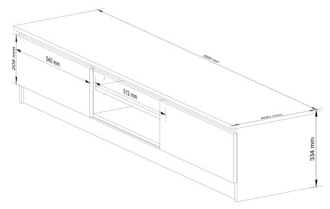KOMODA RTV K160 CLP DĄB ARTISAN / BIAŁY