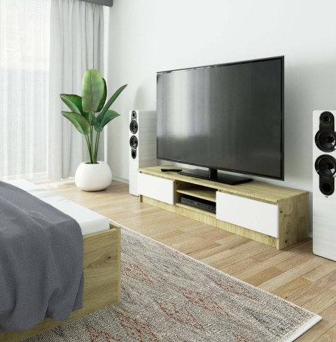 KOMODA RTV K160 CLP DĄB ARTISAN / BIAŁY