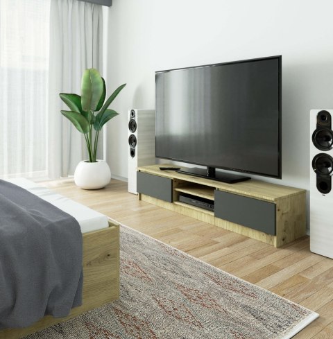 KOMODA RTV K160 CLP DĄB ARTISAN / SZARY