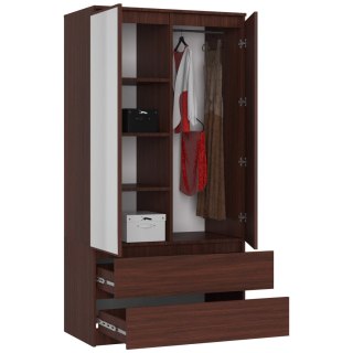 SZAFA S 90 cm 2 DRZWI 2 SZUFLADY 2 LUSTRA PK WENGE
