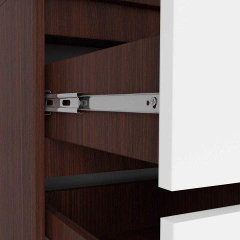 SZAFA S 90 cm 2 DRZWI 2 SZUFLADY PK WENGE / BIAŁA
