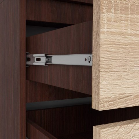 SZAFA Z NADSTAWKĄ S 90 cm 2 DRZWI 2 SZUFLADY PK WENGE / SONOMA