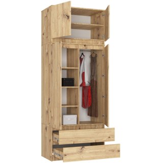 SZAFA Z NADSTAWKĄ S90 2D 2SZ CLP PK DĄB ARTISAN