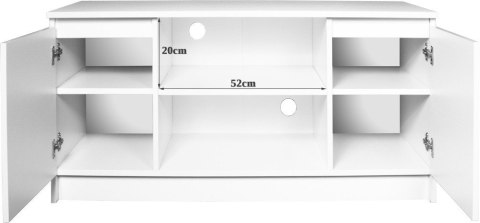 SZAFKA RTV 120 cm 2D 1P BIAŁA