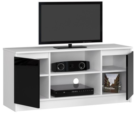 SZAFKA RTV 120 cm 2D 1P CZARNY AKRYL WYSOKI POŁYSK