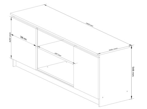 SZAFKA RTV 140 cm 2D 1P BIAŁA