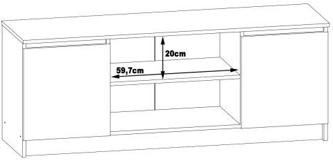 SZAFKA RTV 140 cm 2D 1P BIAŁA