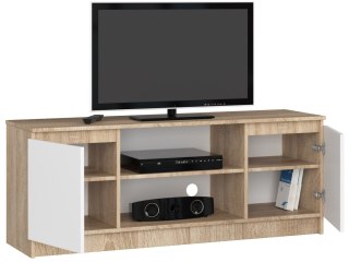 SZAFKA RTV 140 cm 2D 1P SONOMA / BIAŁA