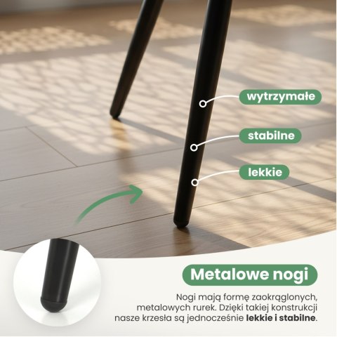 4x Welurowe krzesło tapicerowane pikowane Czarne LUMO Czarne nogi