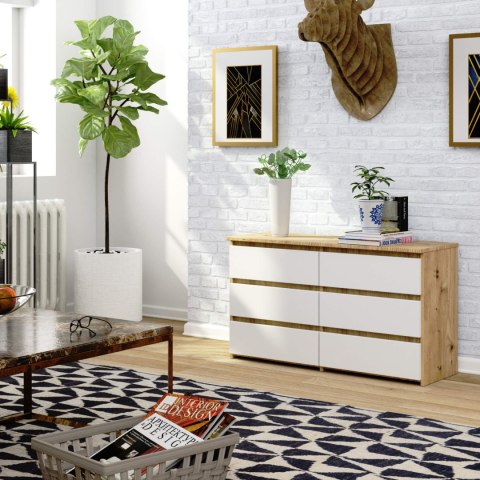 KOMODA CL100 6SZ PK DĄB SONOMA / BIAŁA