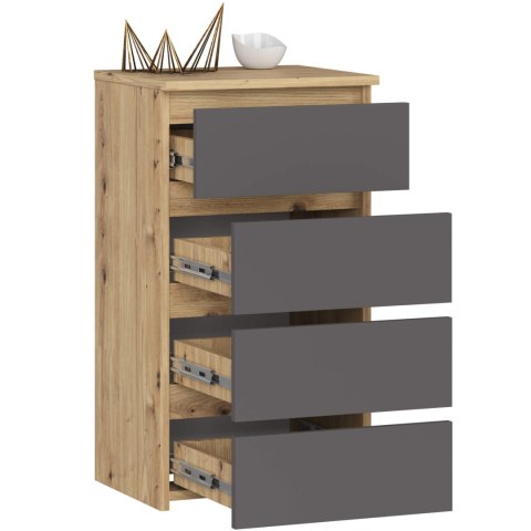 KOMODA CL4 PK DĄB ARTISAN / SZARA