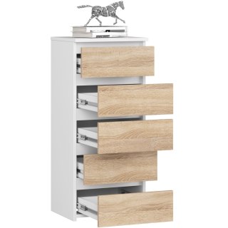 KOMODA CL5 PK BIAŁA / DĄB SONOMA