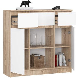 KOMODA K100 2D 3SZ 1P PK DĄB SONOMA / BIAŁY