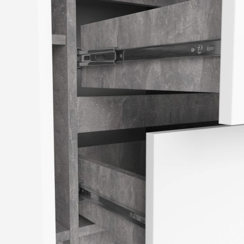 KOMODA K100 2D 3SZ PK BETON / BIAŁY