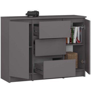 KOMODA K100 2D 3SZ PK GRAFIT SZARY