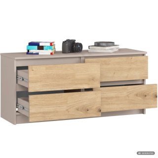 KOMODA K120 4SZ CLP PK KASZMIR / DĄB ARTISAN