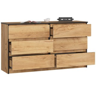 KOMODA K140 6SZ CLP PK DĄB CRAFT