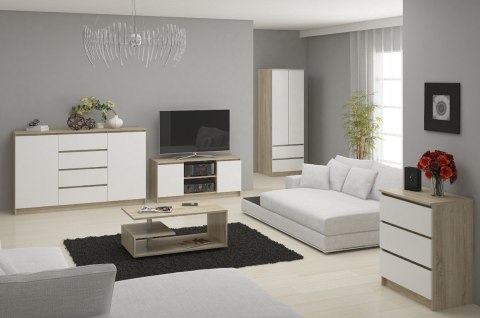 KOMODA K 60 cm 3 SZUFLADY PK SONOMA / BIAŁA