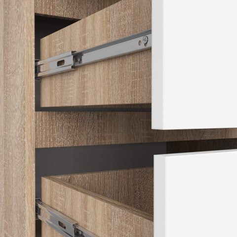 KOMODA K 60 cm 4 SZUFLADY PK SONOMA / BIAŁA