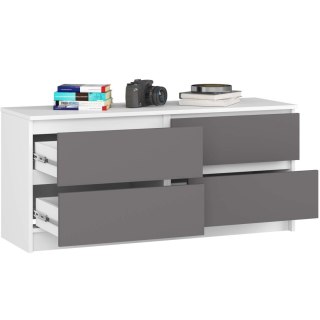 KOMODA K120 4SZ CLP PK BIAŁY / SZARY