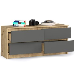 KOMODA K120 4SZ CLP PK DĄB ARTISAN / SZARY