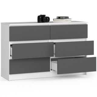 KOMODA K120 6SZ CLP PK BIAŁA / SZARY
