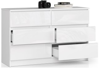 KOMODA K120 6SZ CLP PK BIAŁY POŁYSK