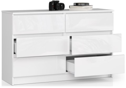 KOMODA K120 6SZ CLP PK BIAŁY POŁYSK
