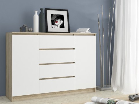 KOMODA K140 2D 4SZ CLP PK DĄB SONOMA / BIAŁY